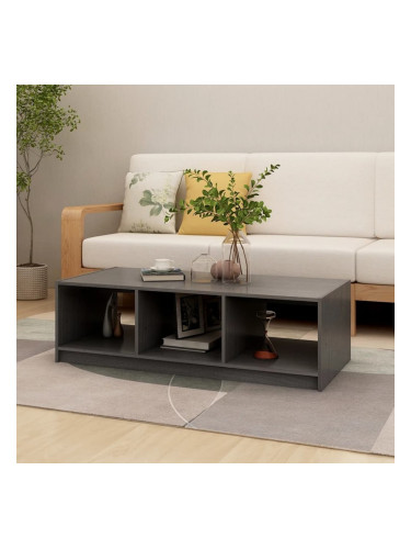 Sonata H Маса за кафе, сива, 110x50x34 см, борово дърво масив