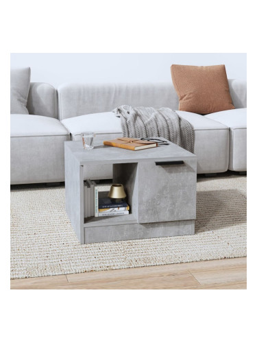 Sonata H Маса за кафе, бетонно сива, 50x50x36 см, инженерно дърво