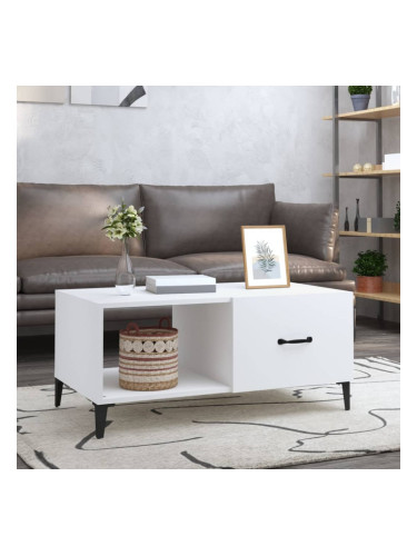 Sonata H Кафе маса, бяла, 90x50x40 см, инженерно дърво