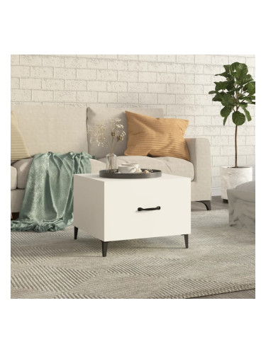 Sonata H Маса за кафе с метални крака, бяла, 50x50x40 см