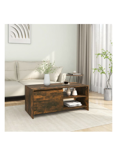 Sonata H Кафе маса, опушен дъб, 102x50x45 см, инженерно дърво