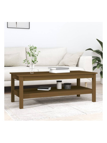 814277 Sonata H Кафе маса, меденокафява, 110x50x40 см, бор дърво масив
