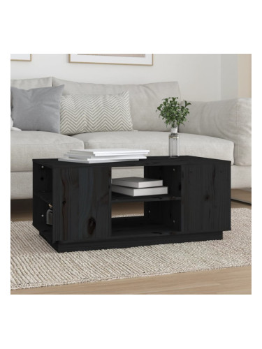 Sonata H Кафе маса, черна, 90x49x40,5 см, борово дърво масив