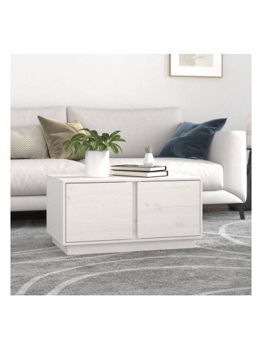 Sonata H Кафе маса, бяла, 80x50x40 см, борово дърво масив