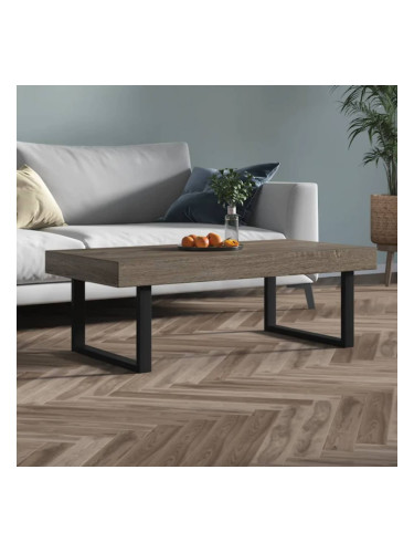 Sonata H Маса за кафе, тъмносиво и черно, 120x60x40 см, МДФ и желязо