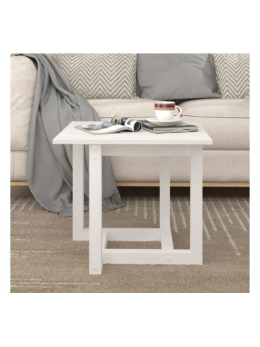 Sonata H Кафе маса, бяла, 50x50x45 см, борово дърво масив