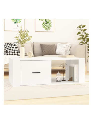 Sonata H Маса за кафе, бяла, 100x50,5x35 см, инженерно дърво