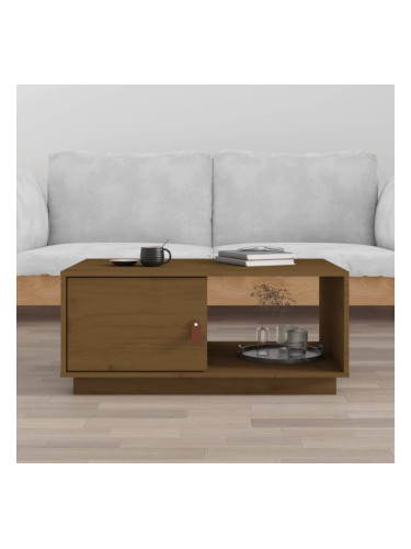 Sonata H Кафе маса, меденокафява, 80x50x35,5 см, борово дърво масив