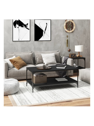 Sonata H Кафе маса, черна, 100x50x40 см, инженерно дърво