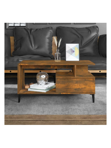 Sonata H Кафе маса, опушен дъб, 90x49x45 см, инженерно дърво