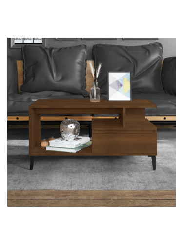 Sonata H Маса за кафе, кафяв дъб, 90x49x45 см, инженерно дърво