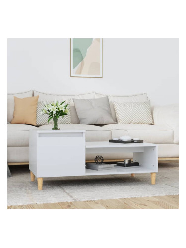 Sonata H Кафе маса, бял гланц, 100x50x45 см, инженерно дърво