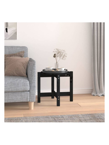 Sonata H Кафе маса, черна, Ø 52,5x45 см, борово дърво масив