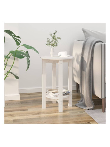 Sonata H Кафе маса, бяла, Ø 40x60 см, борово дърво масив