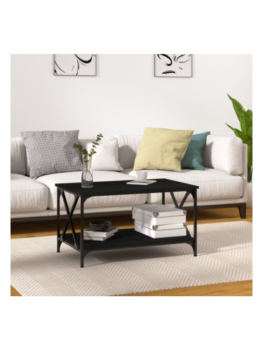 Sonata H Кафе маса, черна, 80x50x45 см, инженерно дърво и желязо