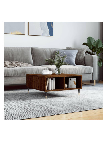 Sonata H Кафе маса, кафяв дъб, 60x60x30 см, инженерно дърво