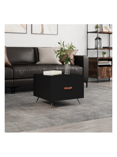 Sonata H Кафе маса, черна, 50x50x40 см, инженерно дърво