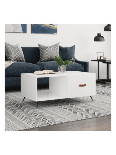 Sonata H Кафе маса, бяла, 90x50x40 см, инженерно дърво