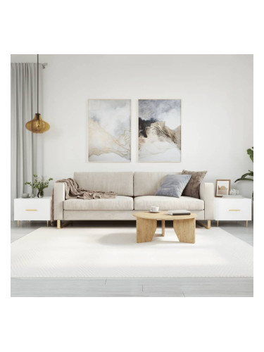 Sonata H Кафе маси, 2 бр, Бял гланц, 50x50x40 см, инженерно дърво