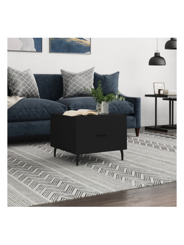 Sonata H Кафе маса, черна, 50x50x40 см, инженерно дърво