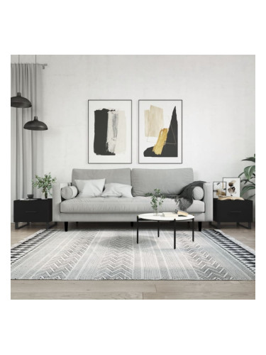 Sonata H Кафе маси, 2 бр, черни, 50x50x40 см, инженерно дърво