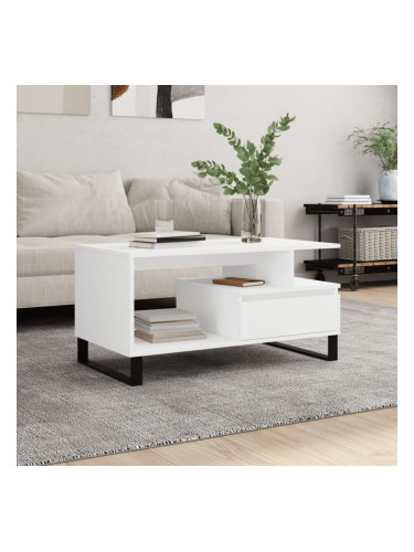 Sonata H Кафе маса, бяла, 90x49x45 см, инженерно дърво