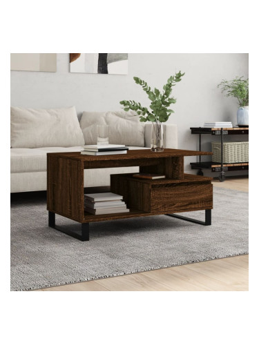 Sonata H Маса за кафе, кафяв дъб, 90x49x45 см, инженерно дърво