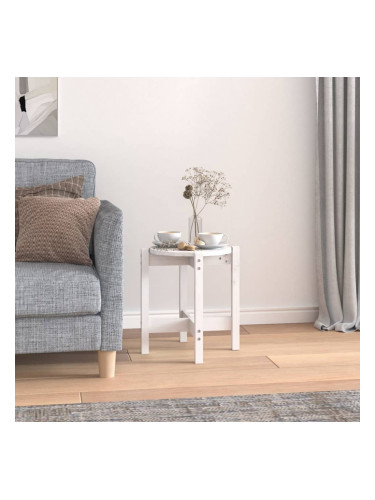 Sonata H Кафе маса, бяла, Ø 42,5x45 см, борово дърво масив