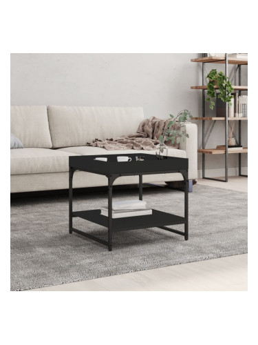 Sonata H Маса за кафе, черна, 49,5x49,5x45 см, инженерно дърво