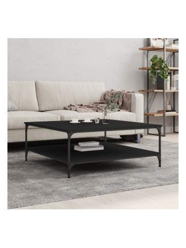 Sonata H Кафе маса, черна, 100x100x40 см, инженерно дърво