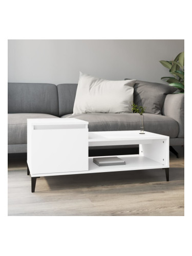 Sonata H Кафе маса, бяла, 100x50x45 см, инженерно дърво