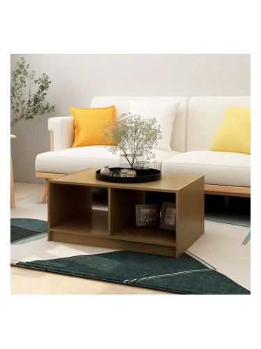 Sonata H Маса за кафе, меденокафява, 75x50x33,5 см, борово дърво масив