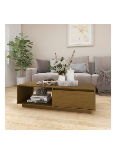 Sonata H Маса за кафе, меденокафява, 110x50x33,5 см, борово дърво масив