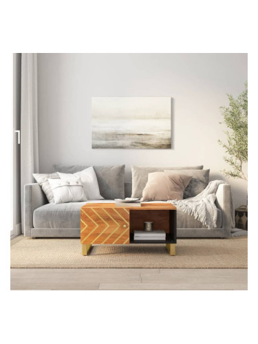 Sonata H Кафе маса, кафява, 80x50x40 см, мангово дърво масив