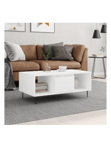 Sonata H Кафе маса, бяла, 90x50x36,5 см, инженерно дърво