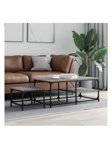 Sonata H Стифиращи кафе маси, 2 бр, сив сонома, инженерно дърво