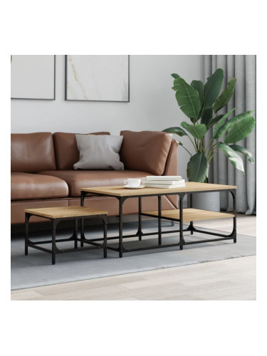 Sonata H Стифиращи кафе маси, 2 бр, сонома дъб, инженерно дърво