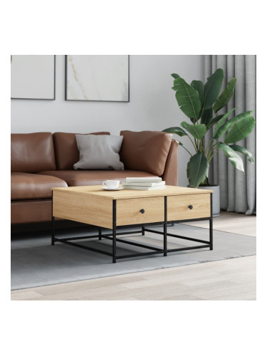 Sonata H Кафе маса, дъб сонома, 80x80x40 см, инженерно дърво