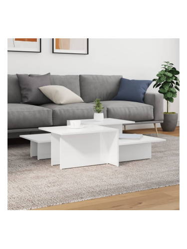 Sonata H Маси за кафе, 2 бр, бял гланц, инженерно дърво