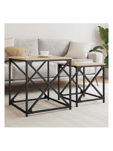 Sonata H Стифиращи кафе маси, 2 бр, сонома дъб, инженерно дърво