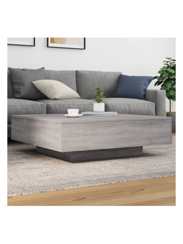 Sonata H Маса за кафе с LED осветление, сив сонома, 100x100x31 см