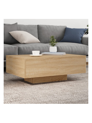 Sonata H Маса за кафе с LED осветление, сонома дъб, 85x55x31 см