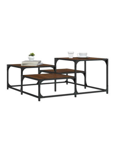 Sonata H Кафе маса, кафяв дъб, 87,5x87,5x40 см, инженерно дърво