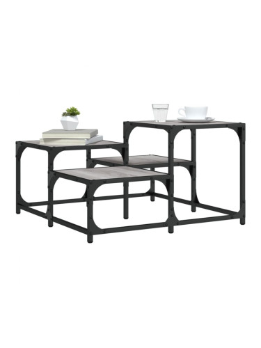 Sonata H Кафе маса, сив сонома, 68x68x40 см, инженерно дърво