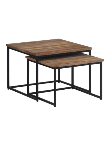 Sonata H Стифиращи масички за кафе, 2 бр, тиково дърво масив