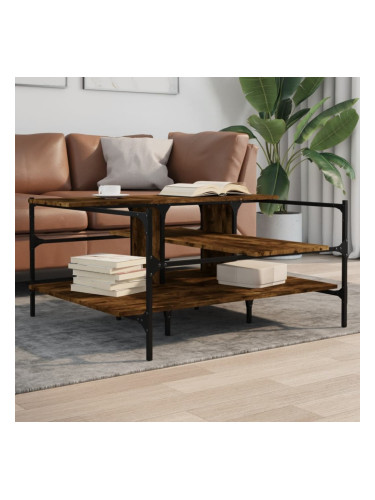 Sonata H Кафе маса, опушен дъб, 100x100x48,5 см, инженерно дърво