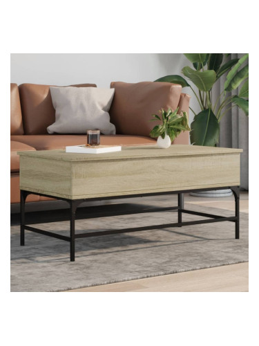 Sonata H Кафе маса, дъб сонома, 100x50x45 см, инженерно дърво и метал