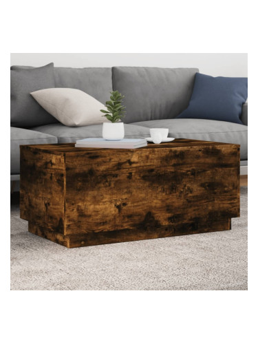 Sonata H Маса за кафе с LED осветление, опушен дъб, 90x50x40 см