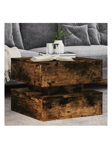 Sonata H Маса за кафе с LED осветление, опушен дъб, 50x50x40 см