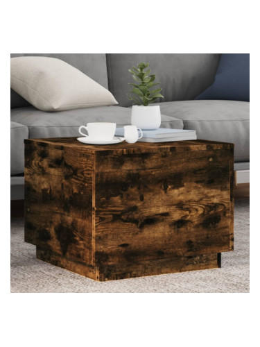 Sonata H Маса за кафе с LED осветление, опушен дъб, 50x50x40 см